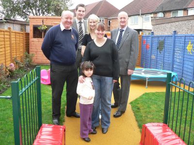 Group photo in the finished garden